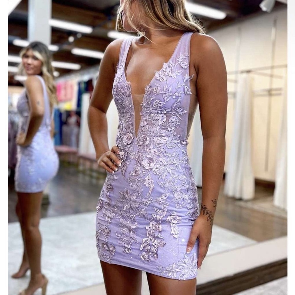 Breeze bridal light purple homecoming dress